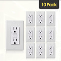 Faith Self-Test 15A TR GFCI Outlet Receptacle w/ Wall Plate, White, PK 10 GLS-15ATR-WH-10